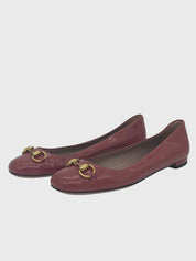 Gucci Peyton Horsebit Ballerina EU 38.5 Rot - Image 3