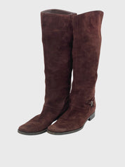 Sergio Rossi Suede Stiefel EU 37 Braun - Image 3