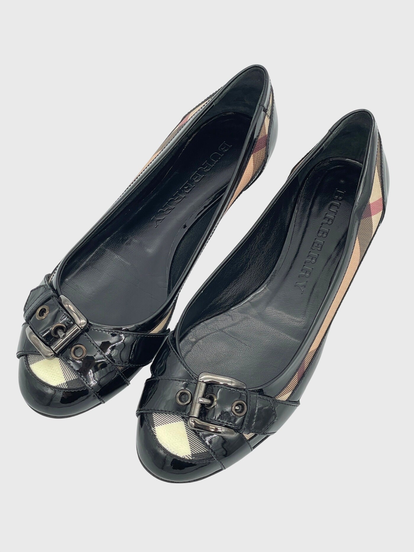 Burberry Nova Check Buckle Ballerina EU 38 Mehrfarbig - Image 3