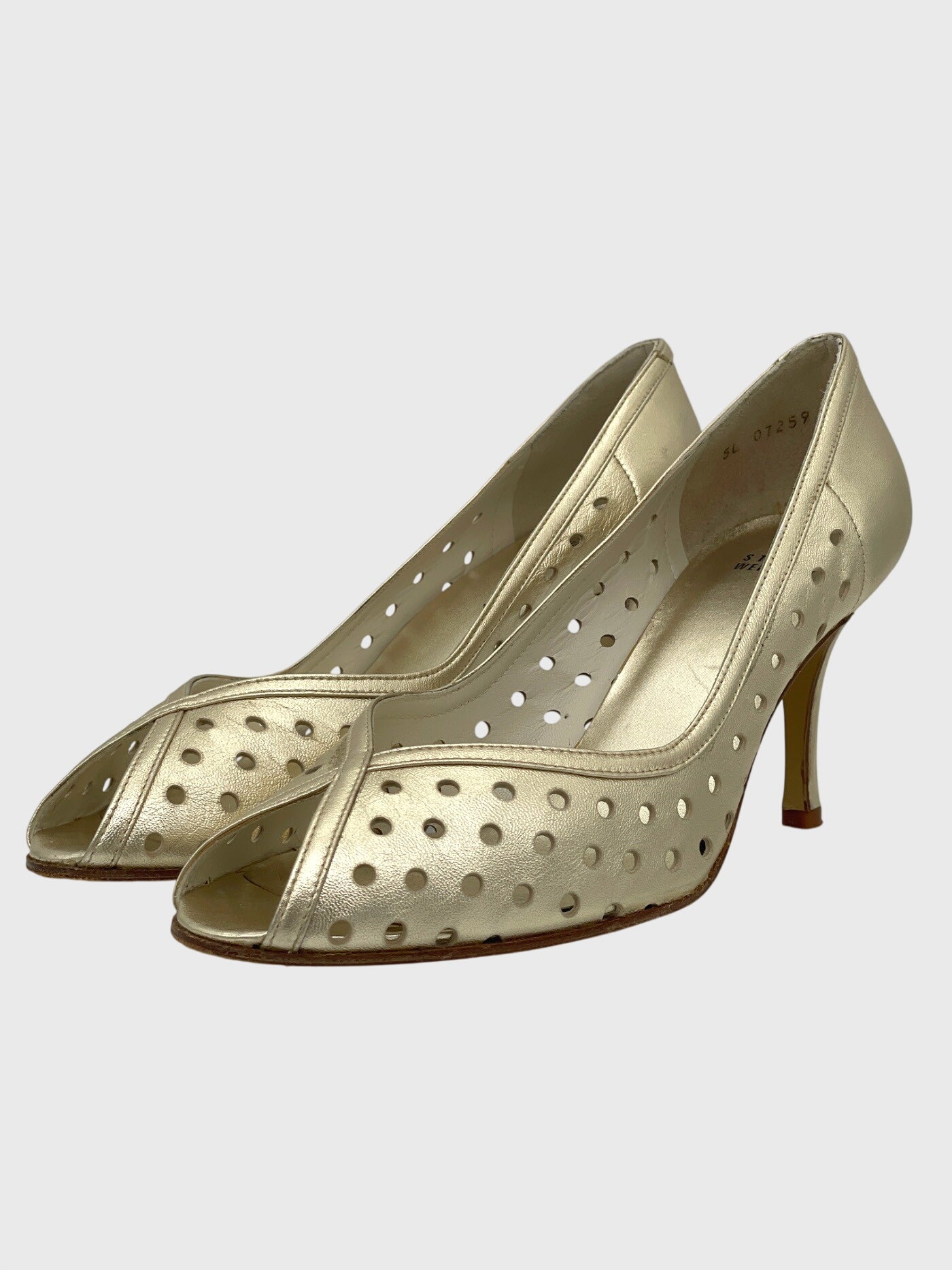 Stuart Weitzman Peep Toe Pump EU 41.5 Metallic - Image 3