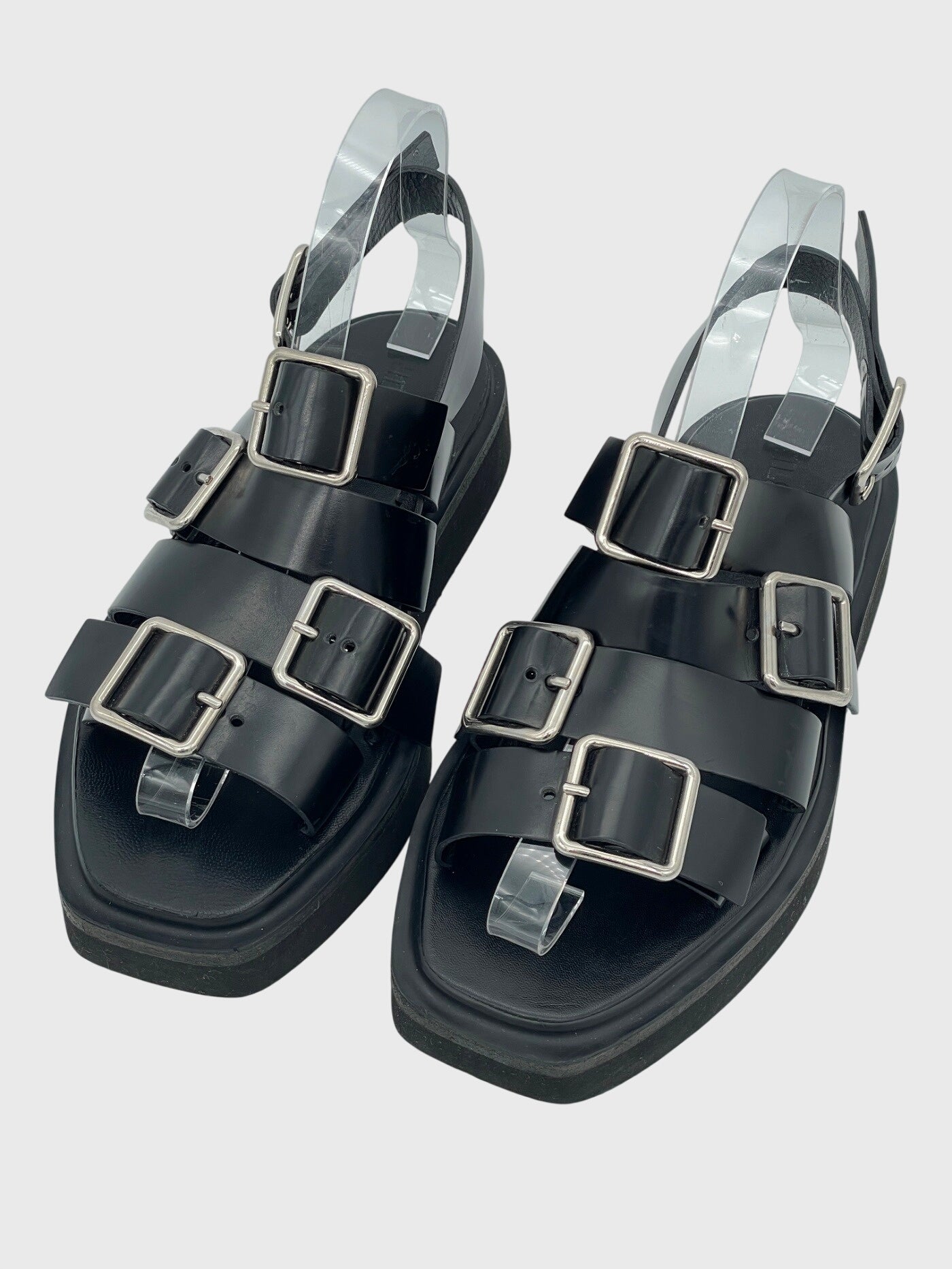 Jil Sander Platform Flache Sandale EU 36 Schwarz - Image 3