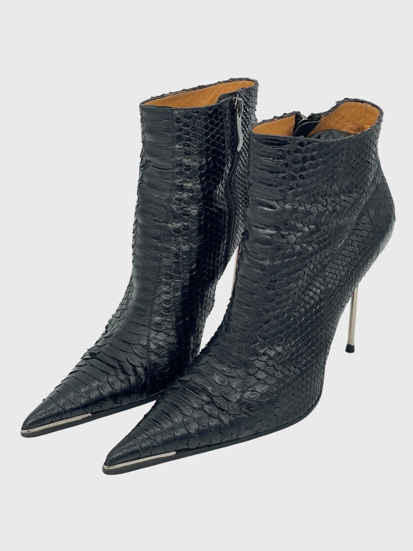 Gian Marco Lorenzi Python Stiletto Ankle Boot EU 40 Schwarz - Image 3