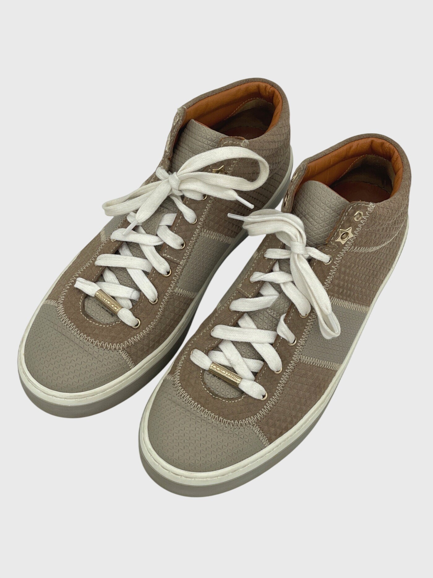 Jimmy Choo Leather & Suede High Top Sneaker EU 40 Braun - Image 3