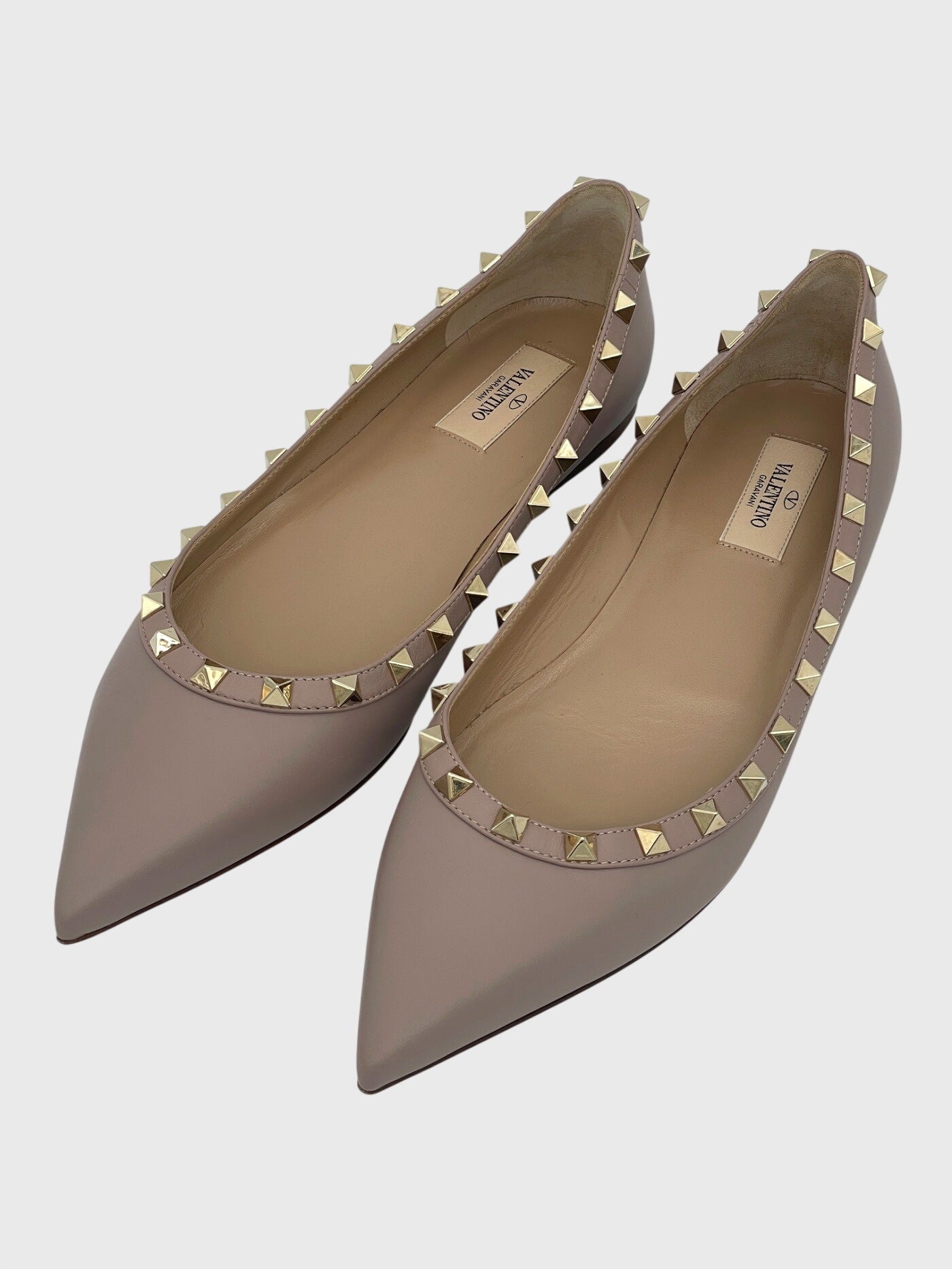 Valentino Garavani Rockstud Ballerina EU 40 Beige - Image 2