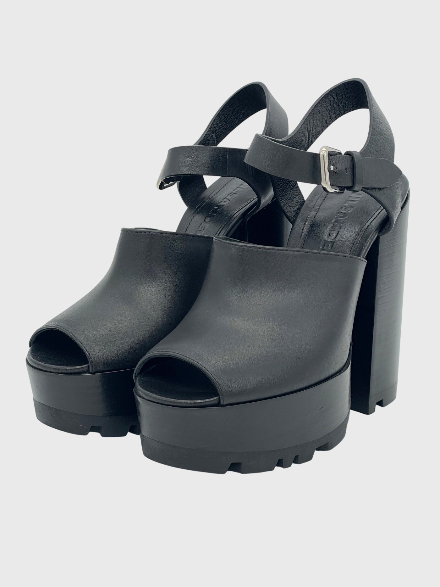 Jil Sander Lug Sole Sandale mit Absatz EU 35 Schwarz - Image 3