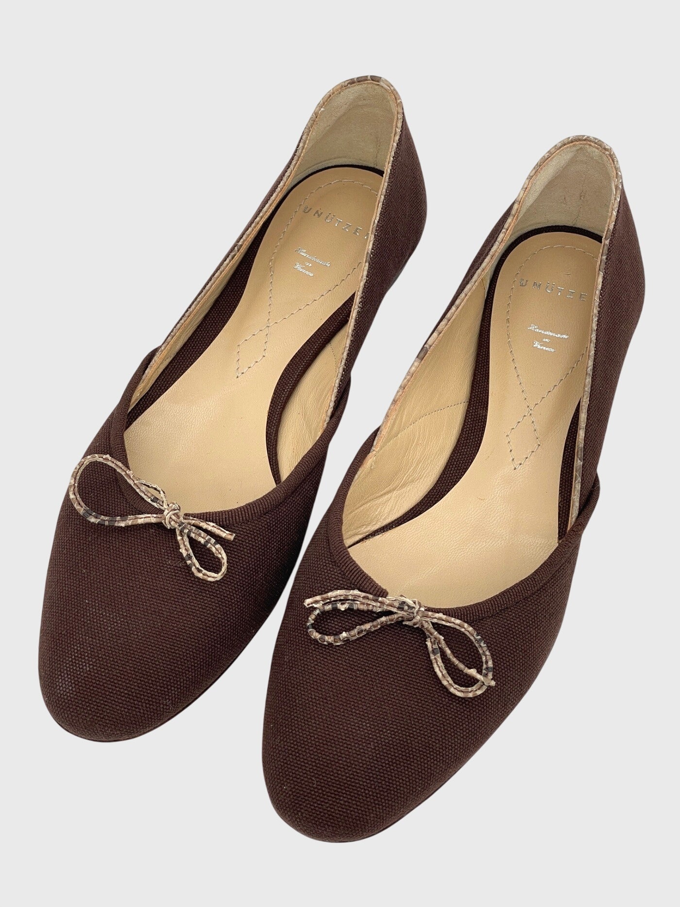 Unuetzer Canvas Bow Ballerina EU 37.5 Braun - Image 3
