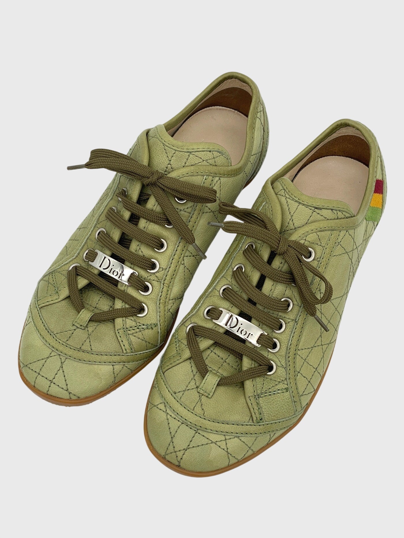 Dior Cannage Rastafari Low Top Sneaker EU 38.5 Grün - Image 3