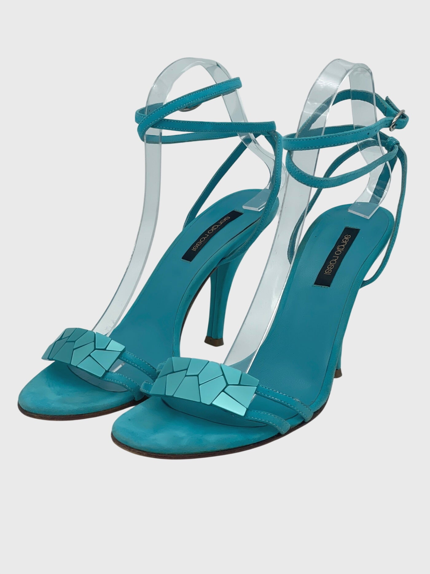 Sergio Rossi Vintage Strappy Sandale mit Absatz EU 38.5 Blau - Image 3
