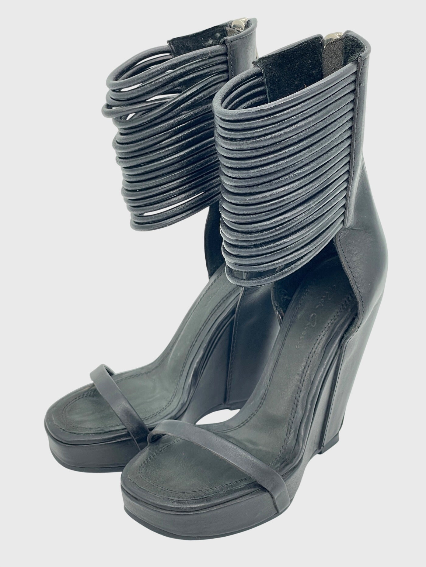 Rick Owens Slave Wedge Sandale mit Absatz EU 35 Schwarz - Image 3