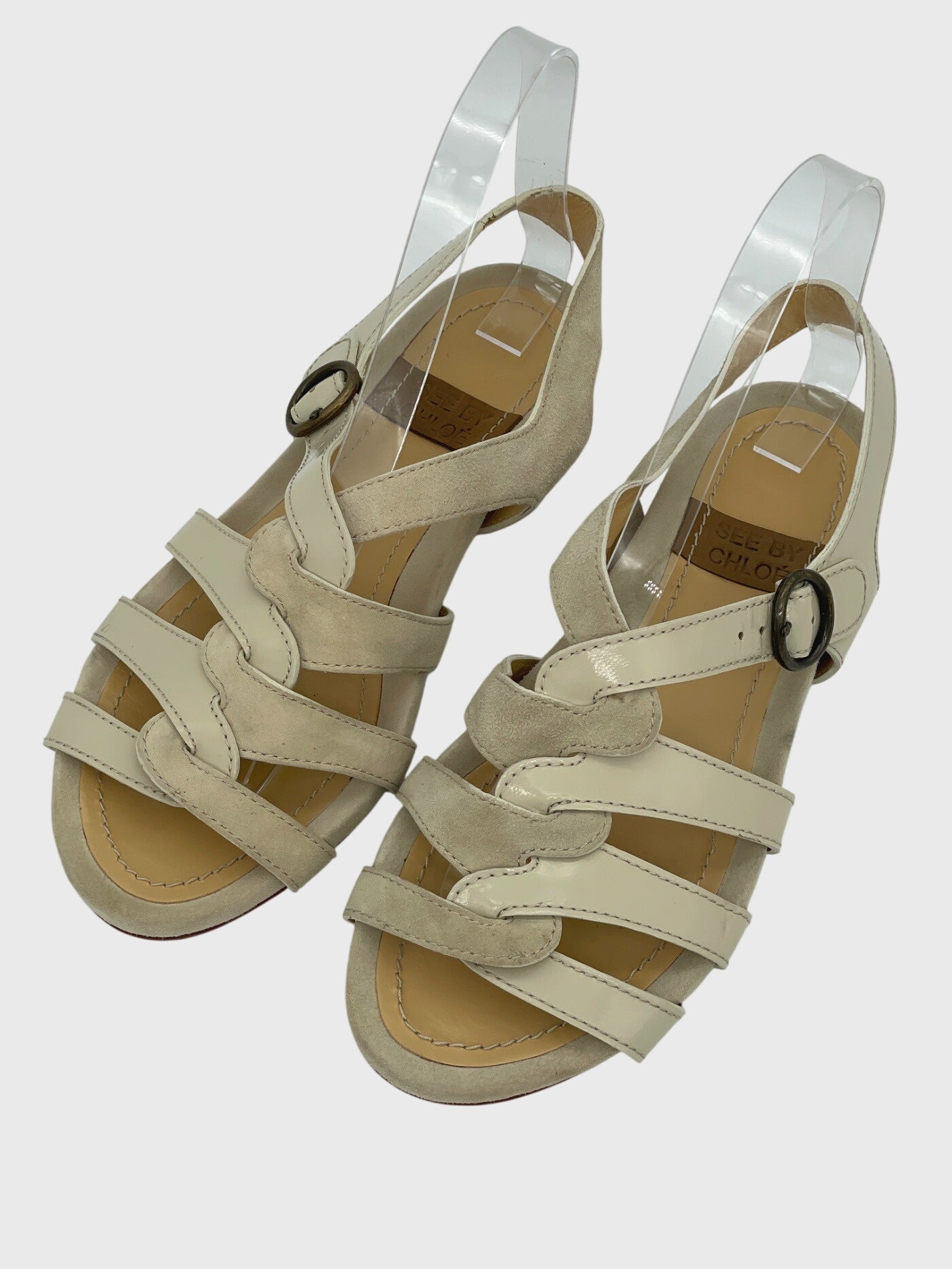 See by Chloe Strappy Flache Sandale EU 37 Beige - Image 2