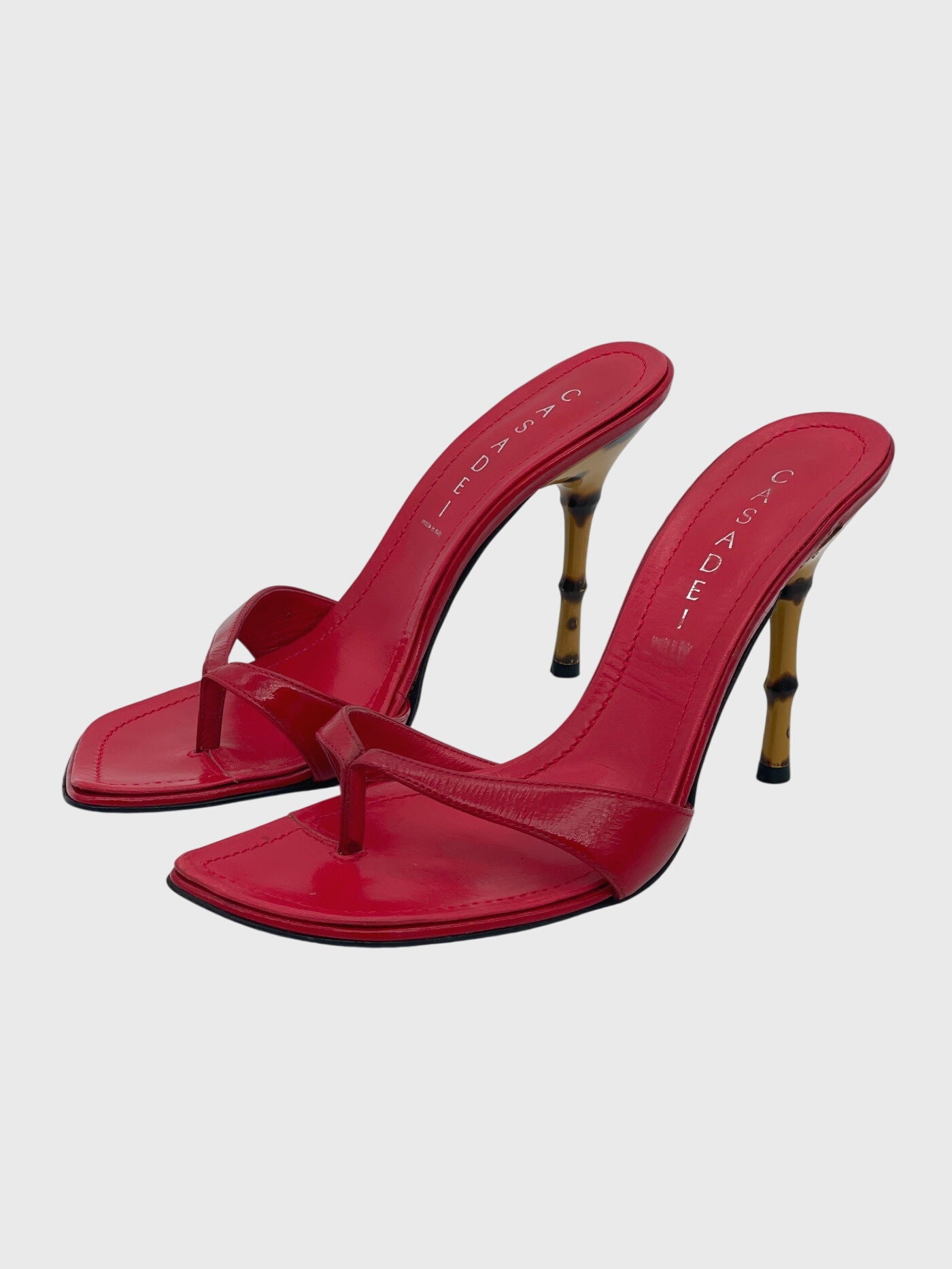 Casadei Bamboo Sandale mit Absatz EU 38 Rot - Image 3