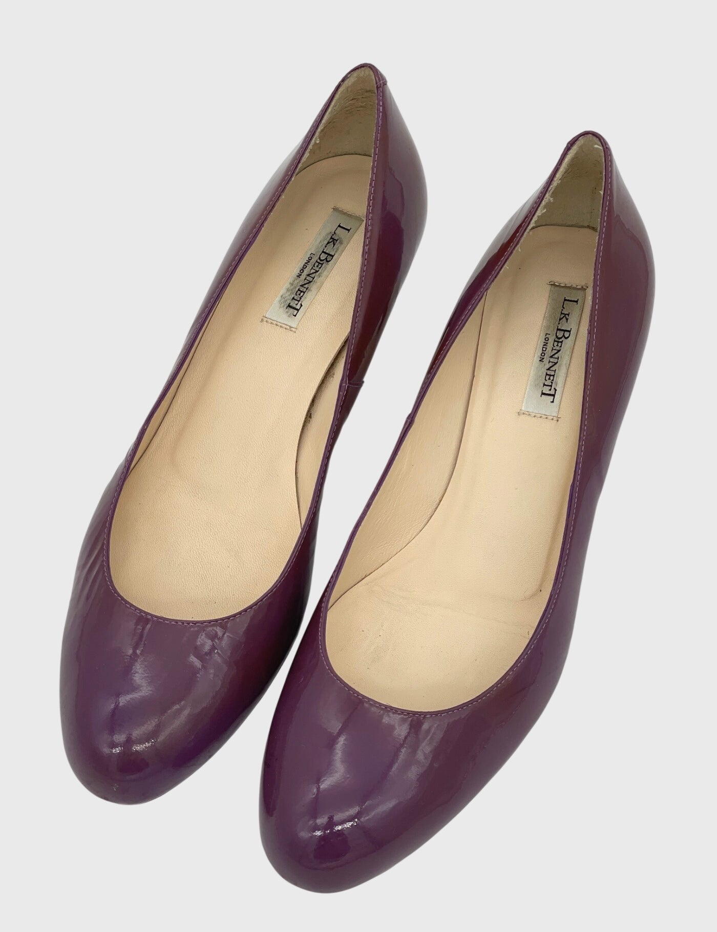 L.K.Bennet Patent Leather Kitten Heel EU 41 Lila - Image 2
