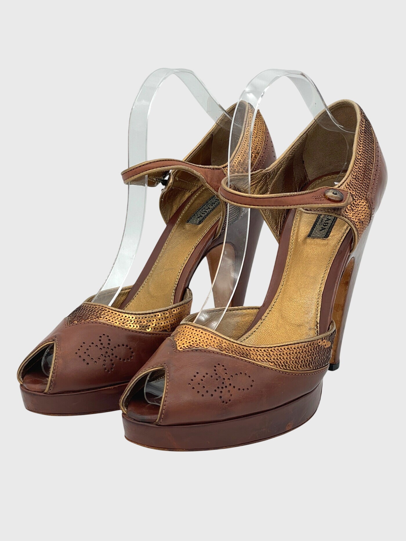 Prada Mary Jane Plateau Pump EU 40 Braun - Image 3