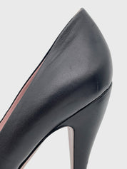 Gucci Leather Platform Round Toe Plateau Pump EU 40.5 Schwarz