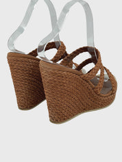 Jimmy Choo Suede Sandale mit Absatz EU 38 Braun - Image 4