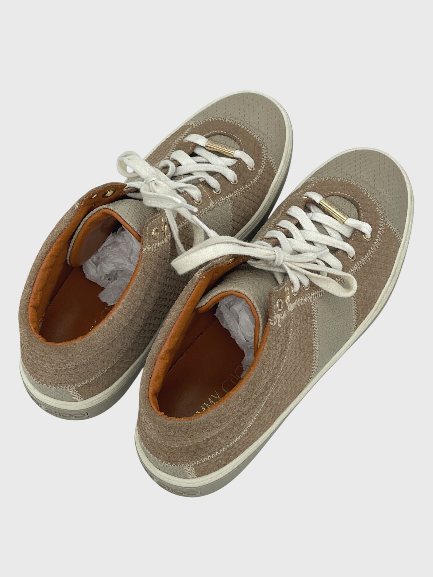 Jimmy Choo Leather & Suede High Top Sneaker EU 40 Braun - Image 4