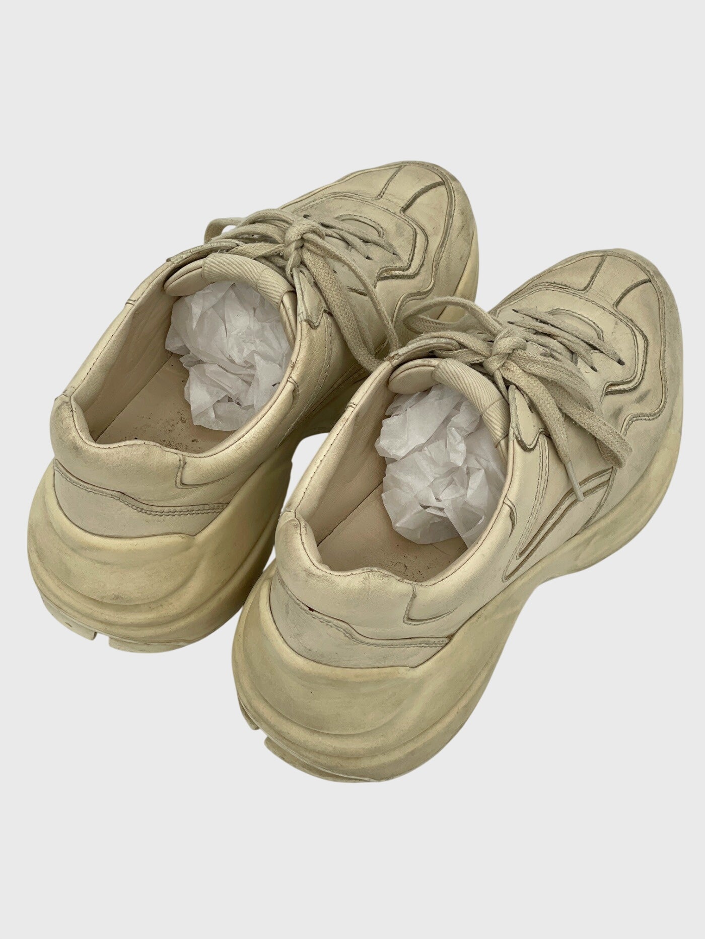 Gucci Rhyton Low Top Sneaker EU 37 Beige - Image 4
