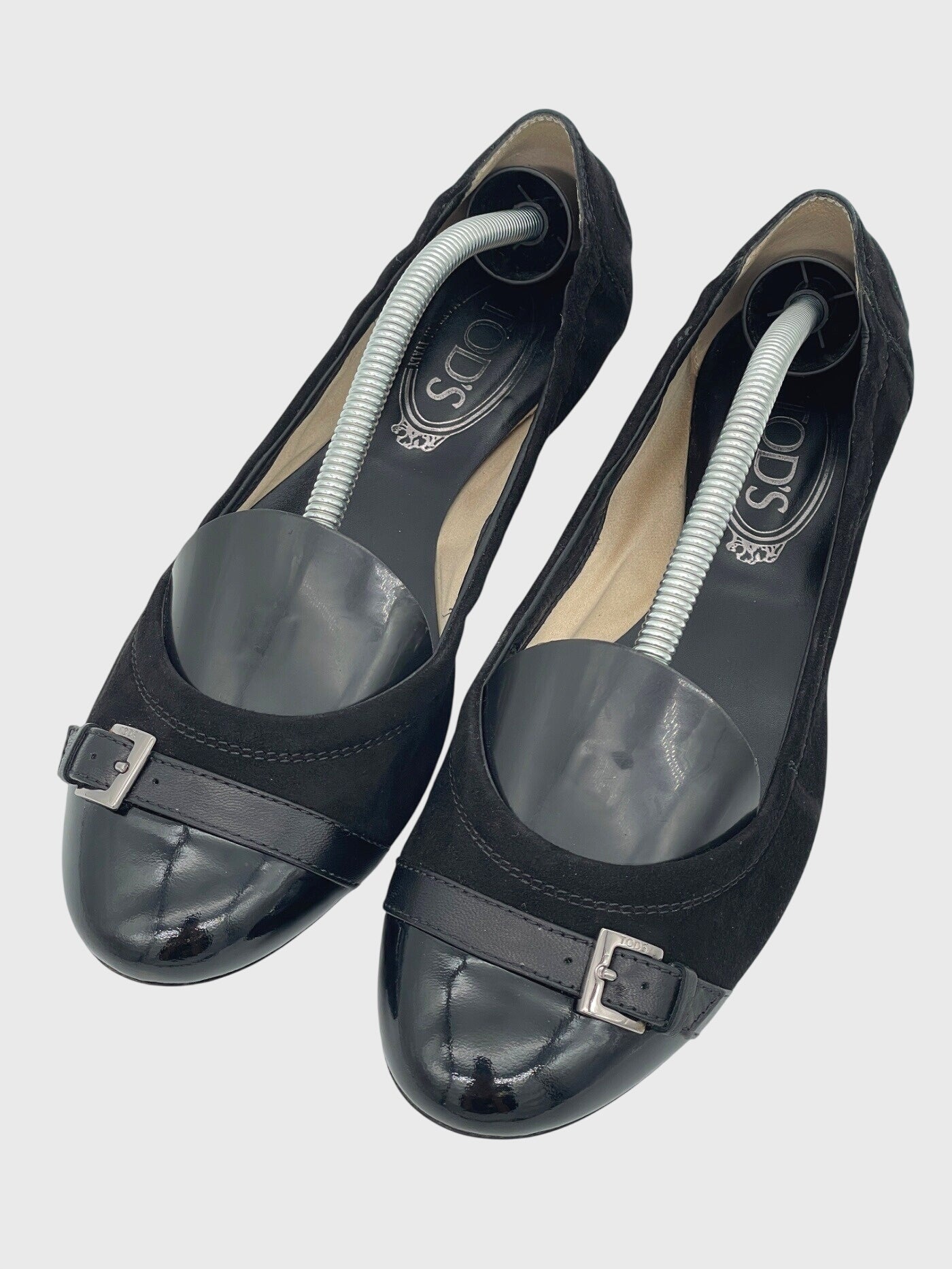 Tod's Dee Buckle Scrunch Ballerina EU 38 Schwarz - Image 3