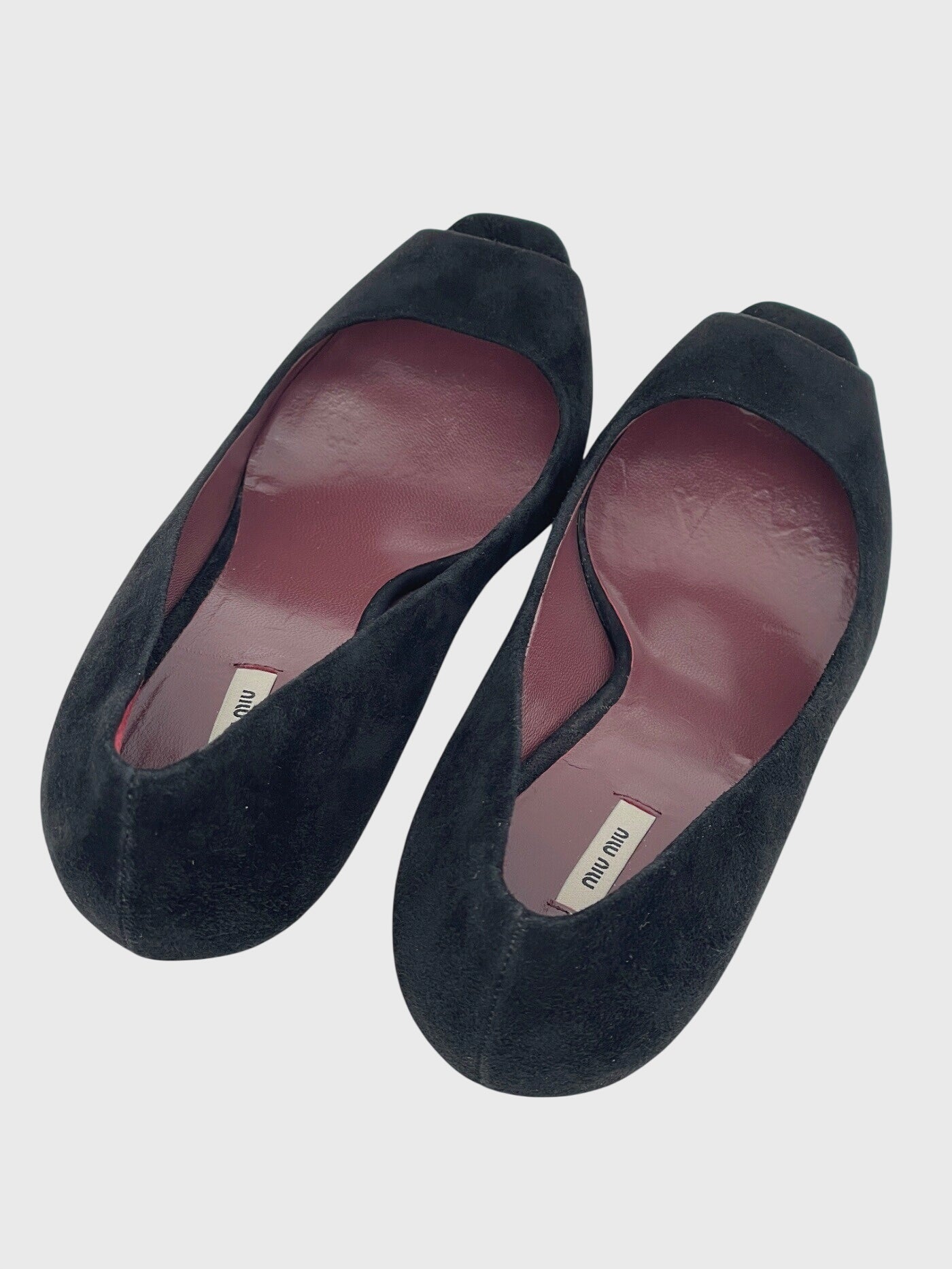Miu Miu Peep-Toe Suede Pump EU 37 Schwarz - Image 4