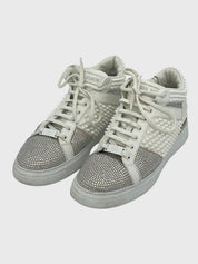Philipp Plein Crystal Spikes High Top Sneaker EU 39 Weiß - Image 3