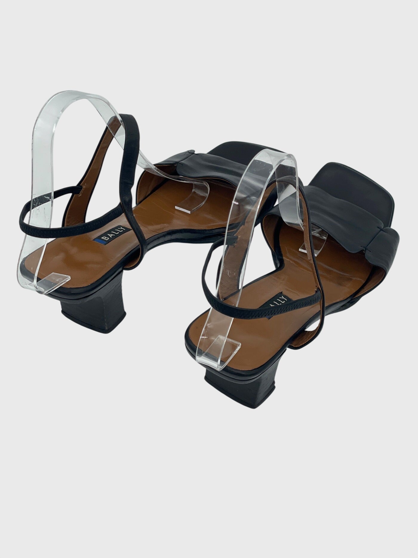 Bally Vintage Square Toe Sandale mit Absatz EU 42 Schwarz - Image 4