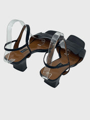 Bally Vintage Square Toe Sandale mit Absatz EU 42 Schwarz - Image 4