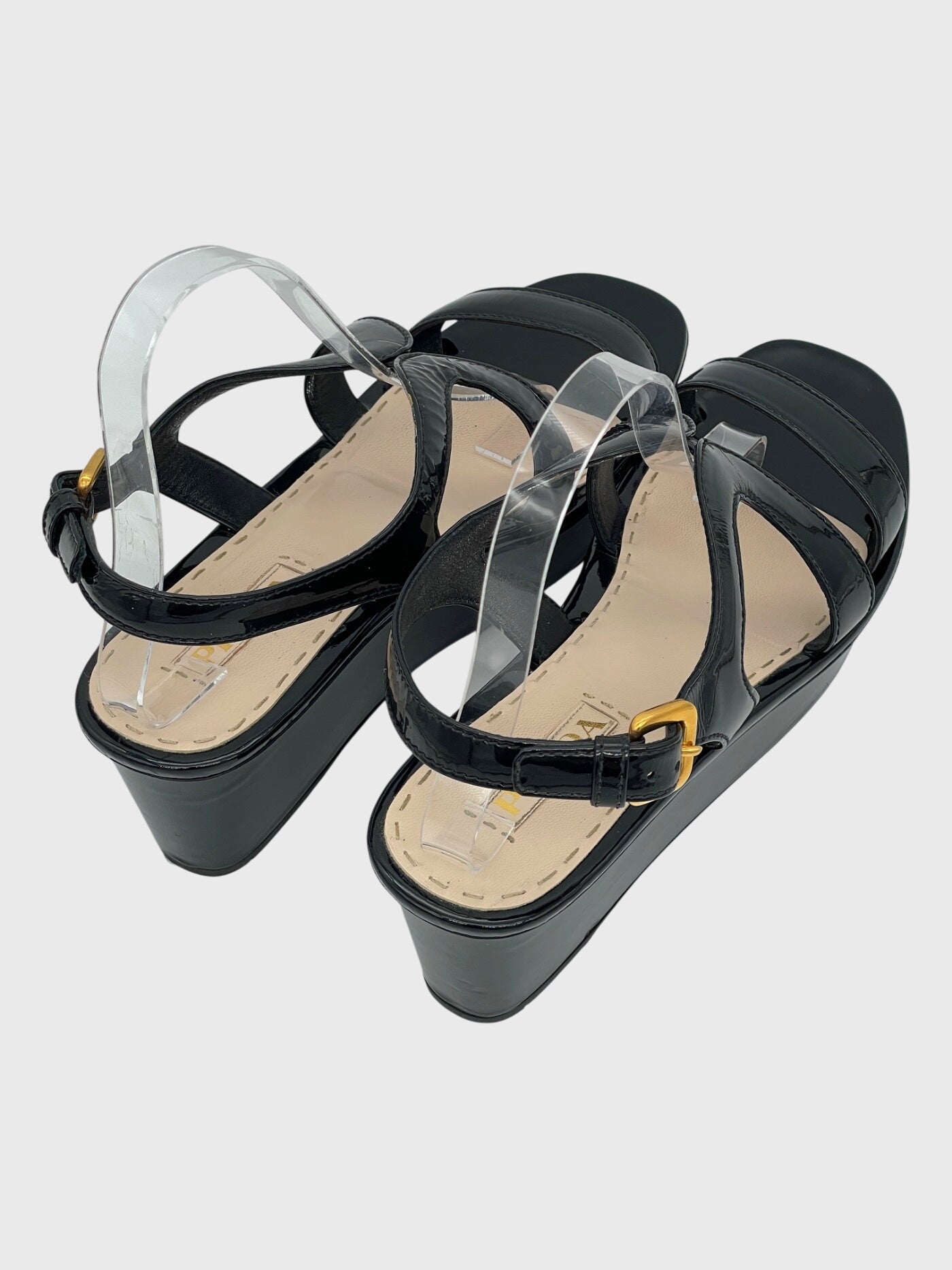Prada Wedge Heels Sandale mit Absatz EU 41 Schwarz - Image 4