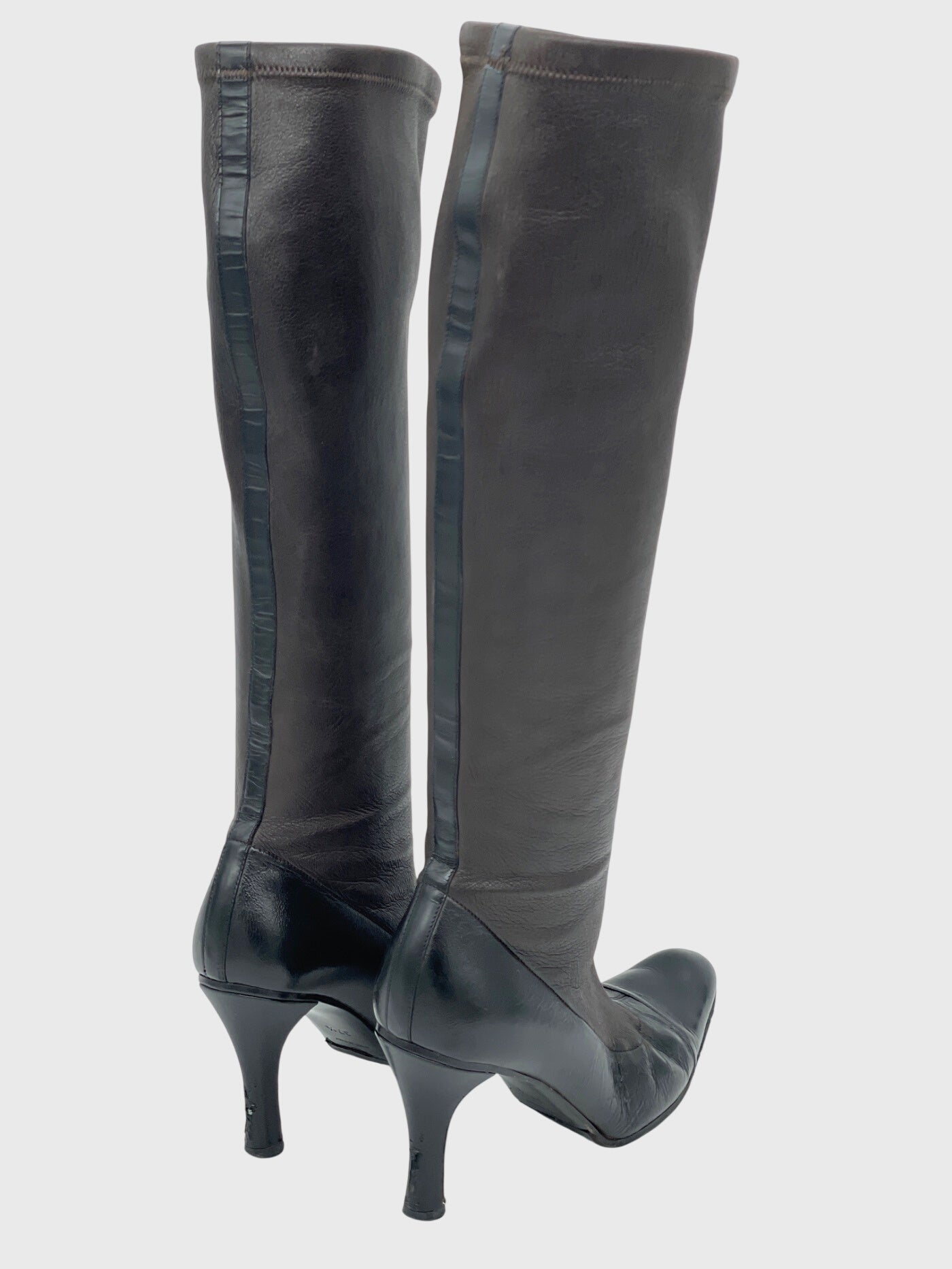 Chanel Sock Boots Stiefel EU 37.5 Braun - Image 5