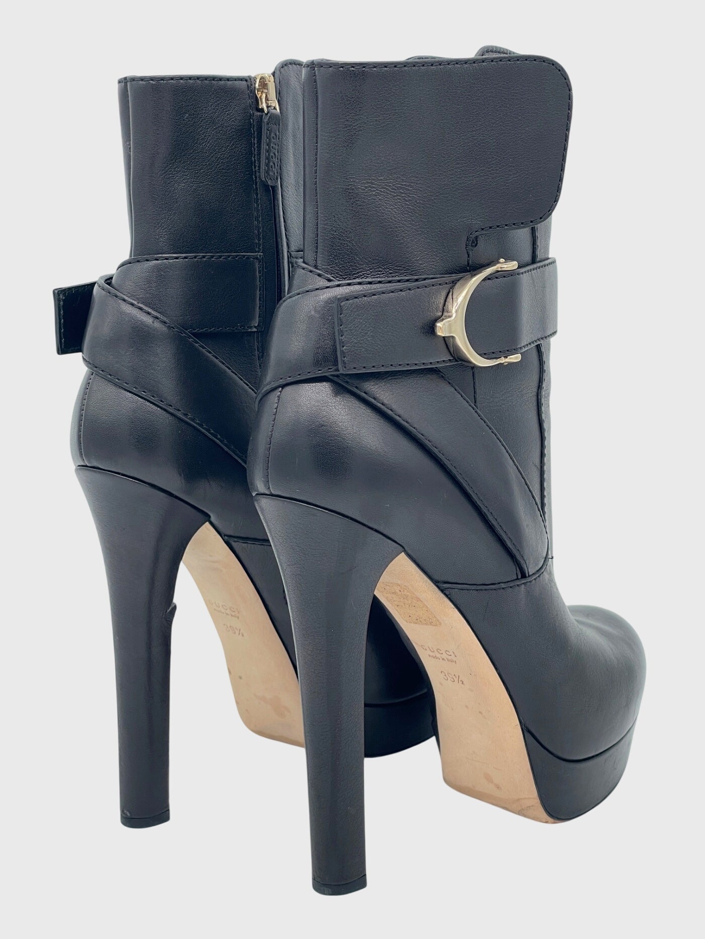 Gucci Horsebit Platform Ankle Boot EU 39.5 Schwarz - Image 4