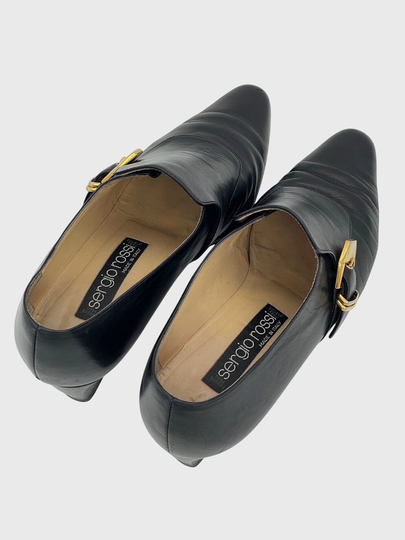 Sergio Rossi Buckle Heel Loafer EU 38.5 Schwarz - Image 4