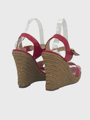 Fendi Espadrille Wedge Sandale mit Absatz EU 39 Rot - Image 4