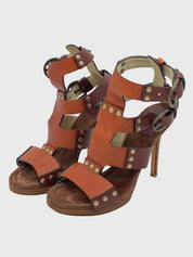 Dolce & Gabbana Gladiator Studded Buckle Sandale mit Absatz EU 35 Braun - Image 4
