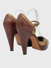 Prada Mary Jane Plateau Pump EU 40 Braun - Image 4