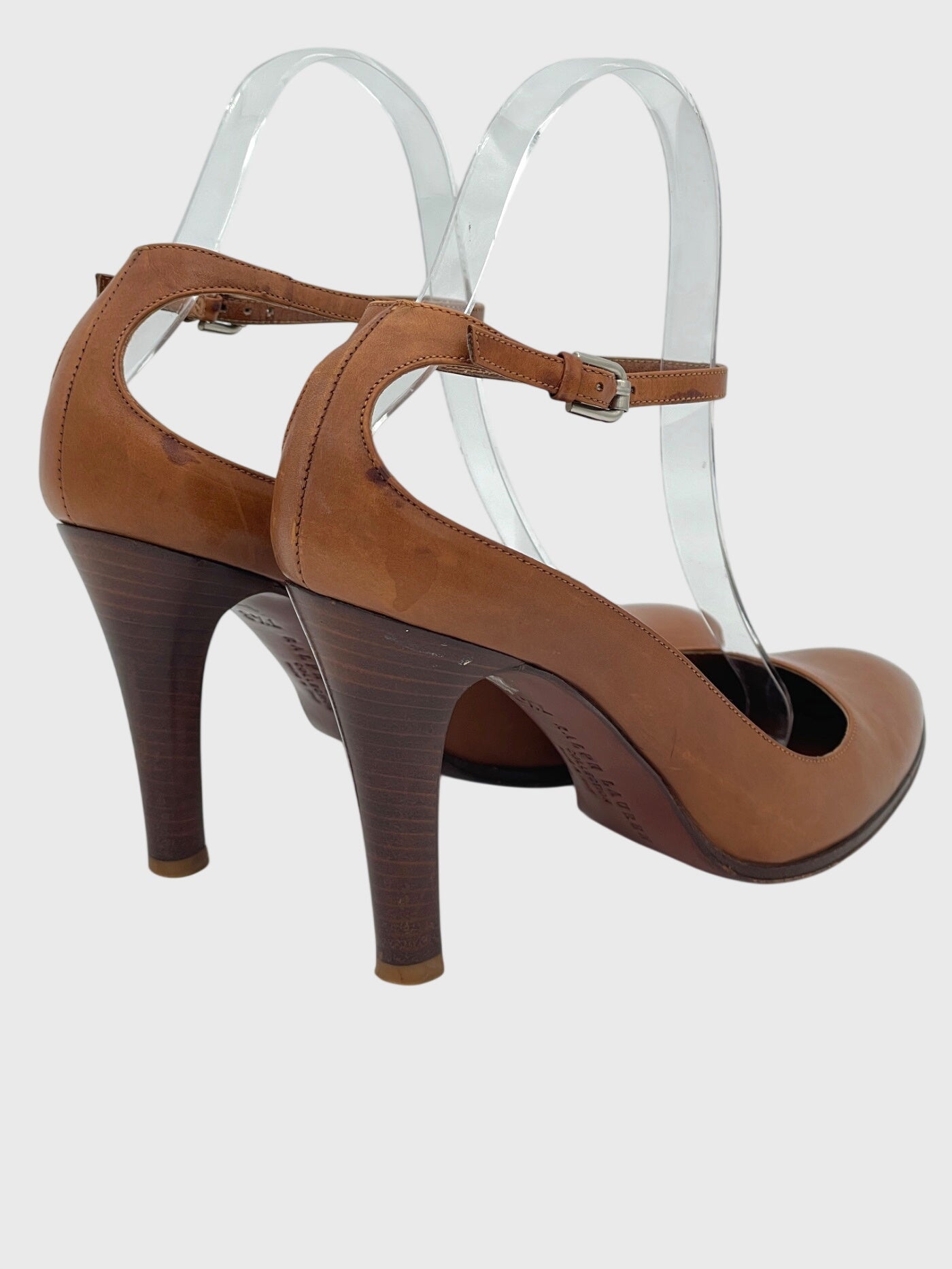 Ralph Lauren Ankle Strap Leather Pump EU 38 Braun - Image 4