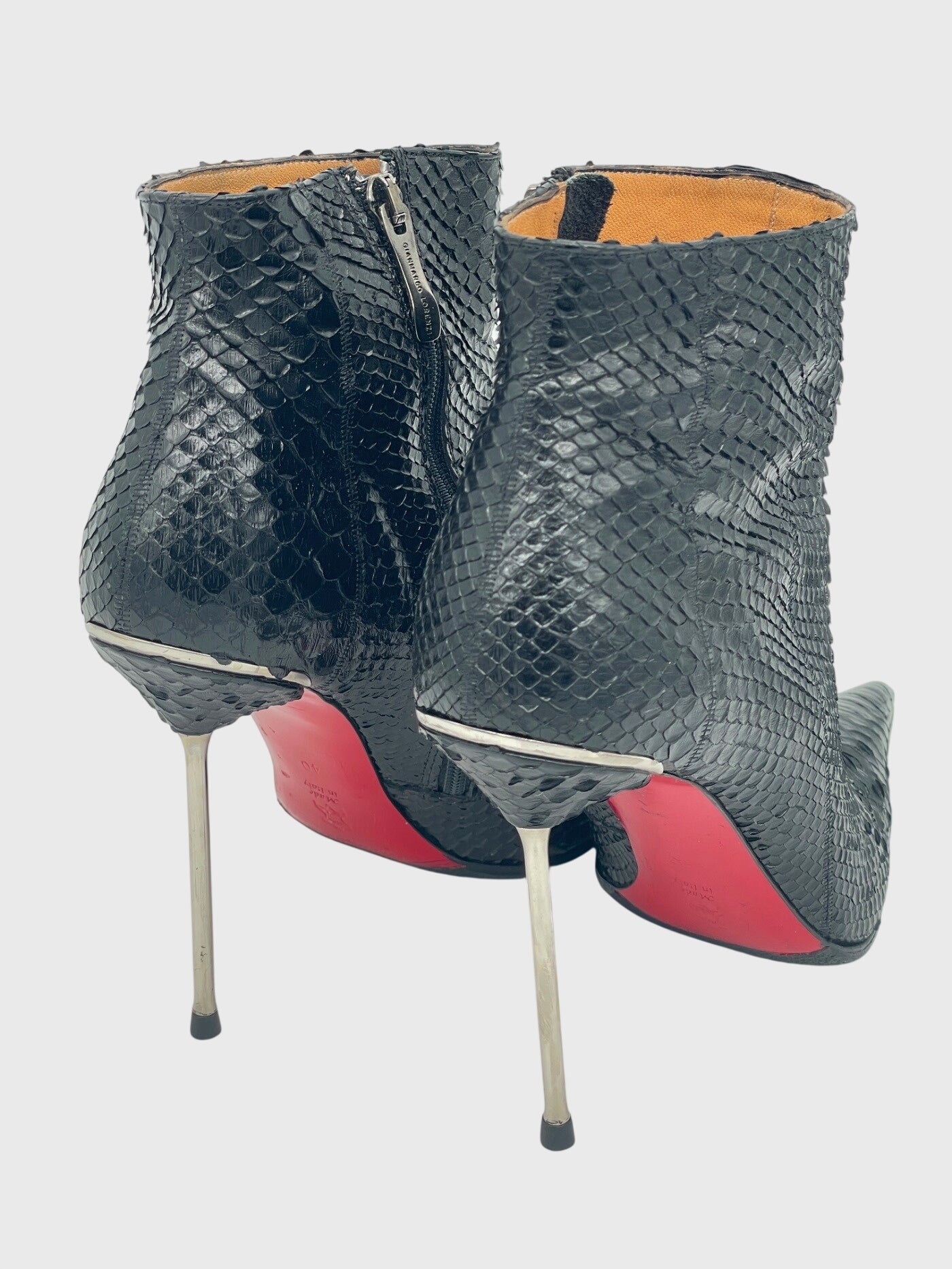 Gian Marco Lorenzi Python Stiletto Ankle Boot EU 40 Schwarz - Image 4