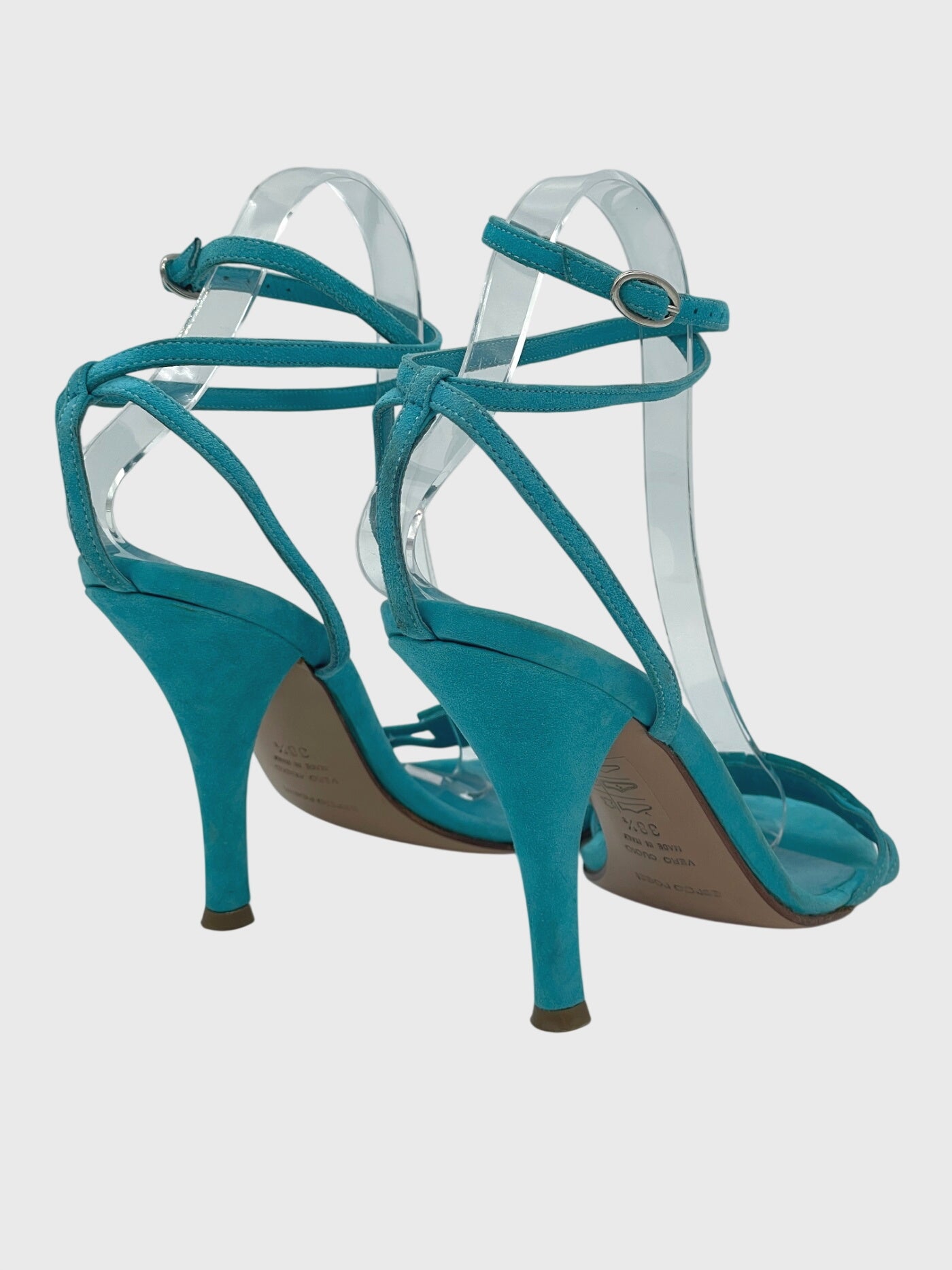 Sergio Rossi Vintage Strappy Sandale mit Absatz EU 38.5 Blau - Image 4