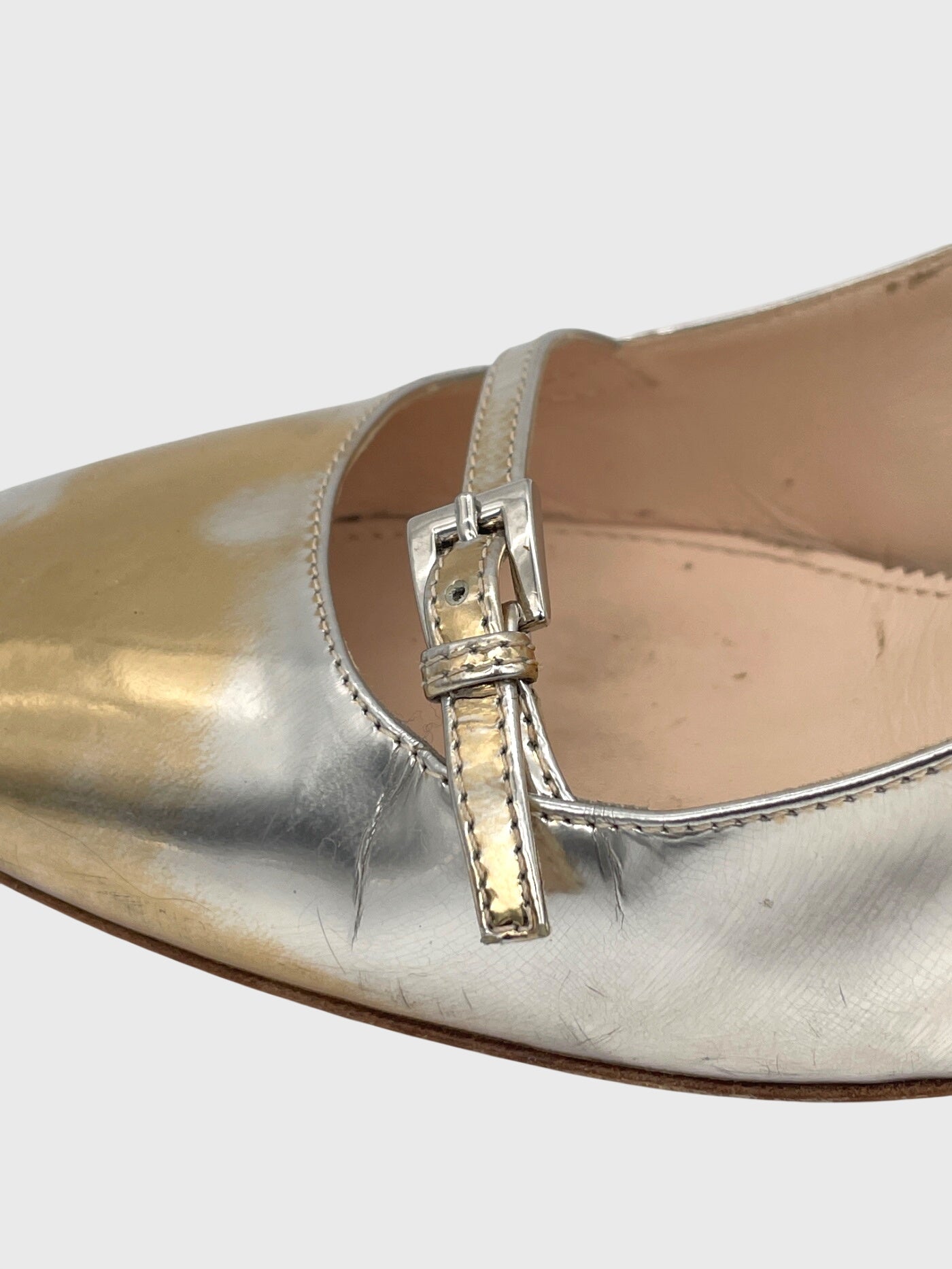 Prada Vernice Slingback EU 40 Metallic - Image 7