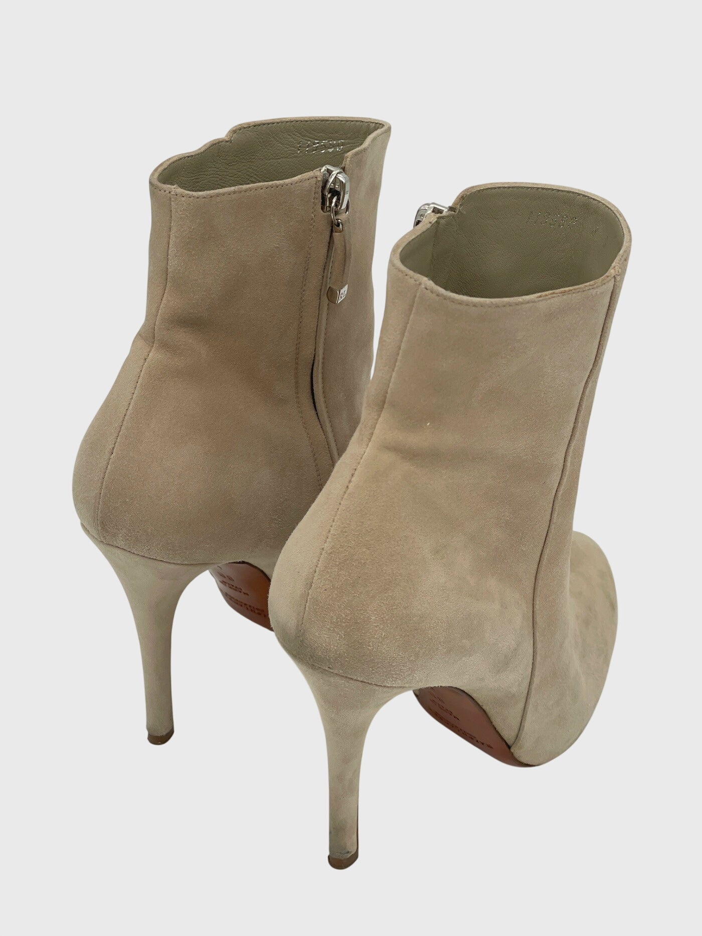 Ralph Lauren Collection Suede Stiletto Ankle Boot EU 38 Beige - Image 4