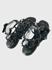 Valentino Garavani Rockstud Flache Sandale EU 39 Schwarz - Image 4