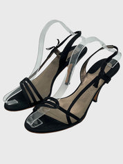 Salvatore Ferragamo Strappy Satin Sandale mit Absatz EU 39.5 Schwarz - Image 3