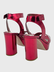 Miu Miu Platform Sandale mit Absatz EU 36.5 Metallic - Image 4