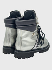 Ogier Metallic Leather Combat Stiefel EU 38 Metallic - Image 4