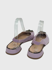 Roberto Cavalli Shoes Snake Logo Patent Slingback EU 38 Lila