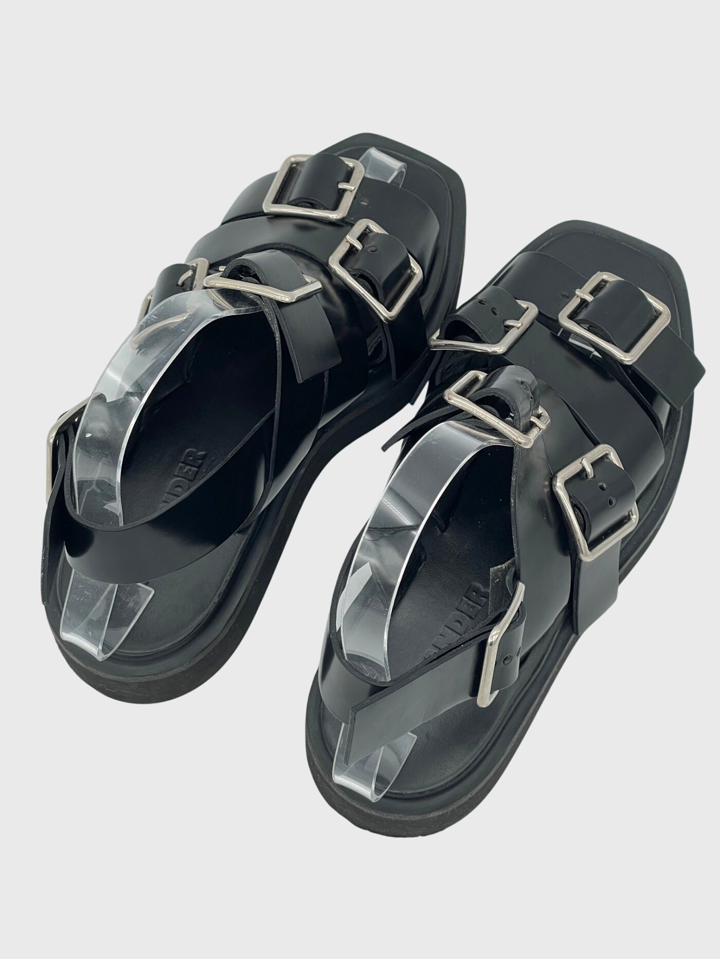 Jil Sander Platform Flache Sandale EU 36 Schwarz - Image 4