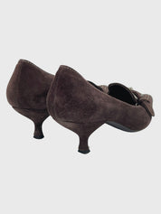 Prada Buckle Suede Kitten Heel EU 38 Braun - Image 4