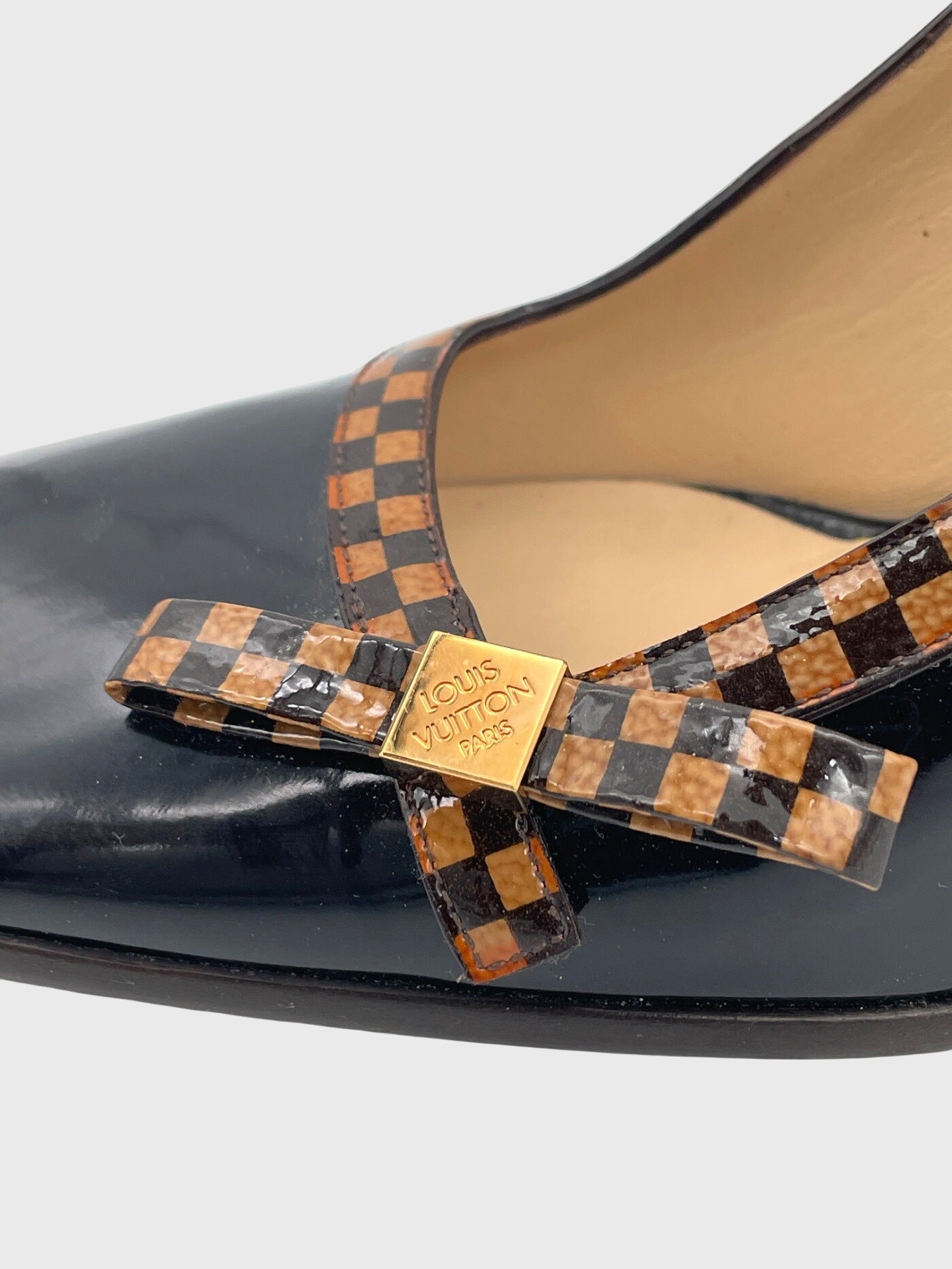 Louis Vuitton Damier Trim Bow Pump EU 38.5 Schwarz - Image 7