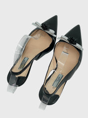 Prada Leather Slingback EU 37.5 Schwarz - Image 4