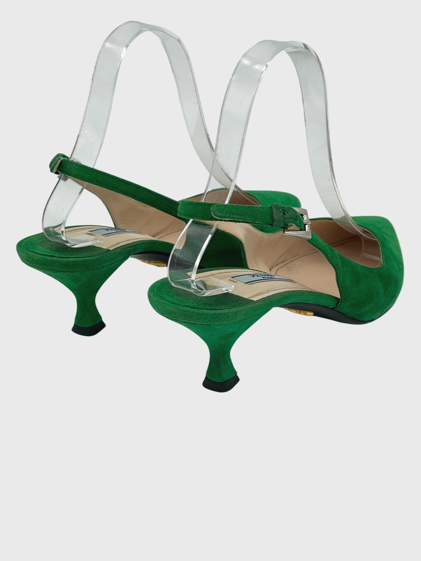 Prada Suede Slingback EU 38.5 Grün - Image 4