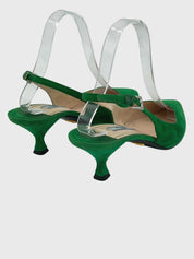 Prada Suede Slingback EU 38.5 Grün - Image 4