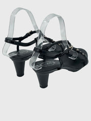 Tod's T-Strap Buckle Detail Sandale mit Absatz EU 36 Schwarz - Image 4